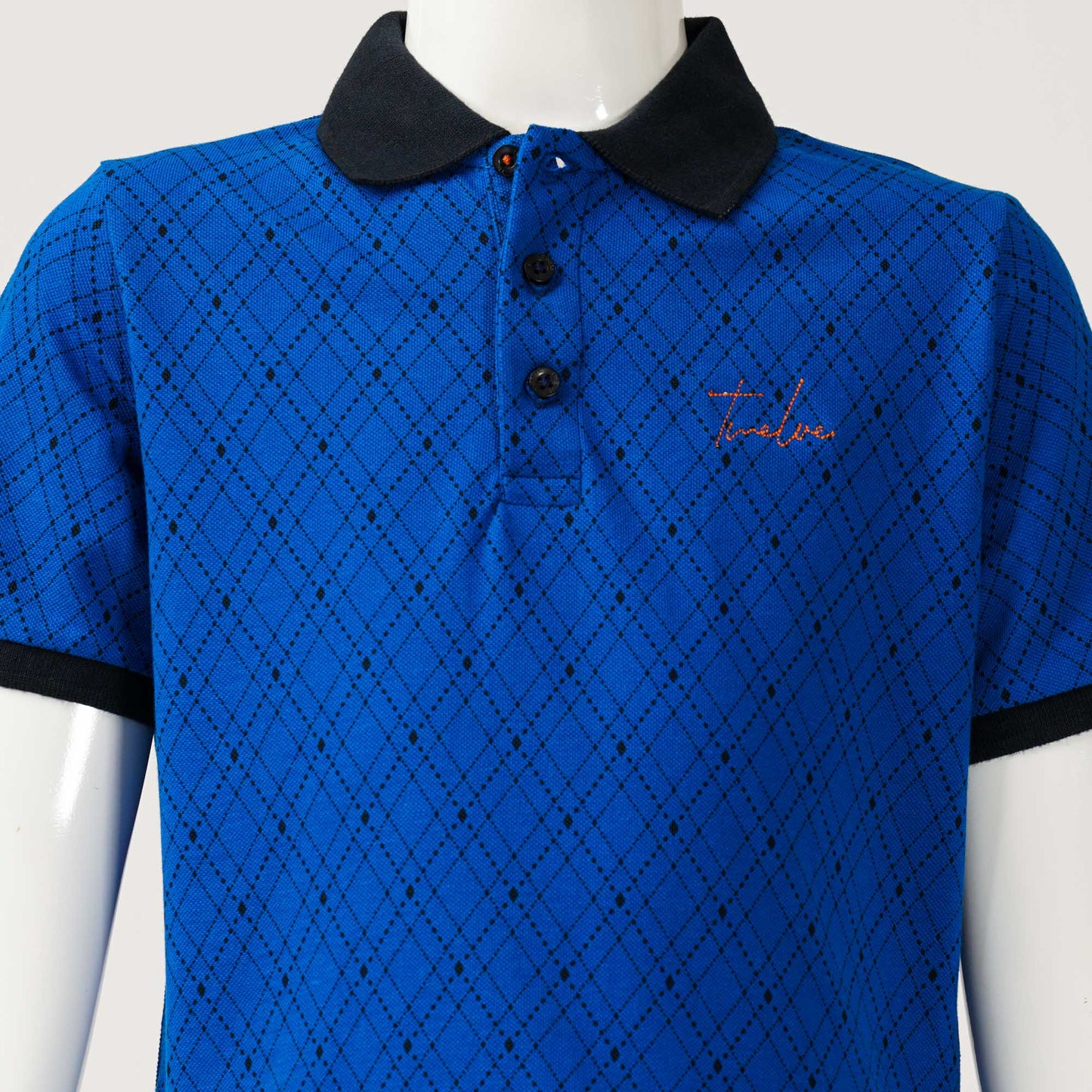 Boys Bule Aop Polo Shirt