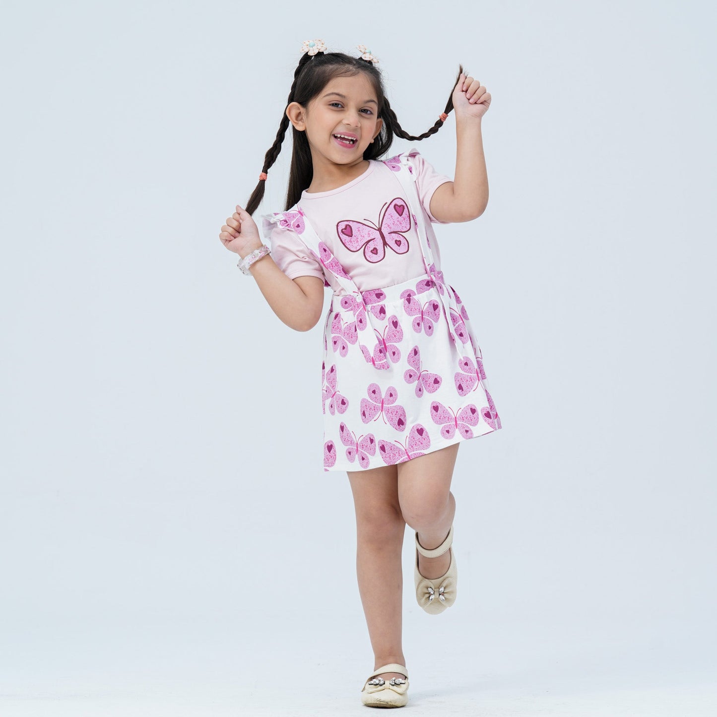 Baby Girls White AOP Romper