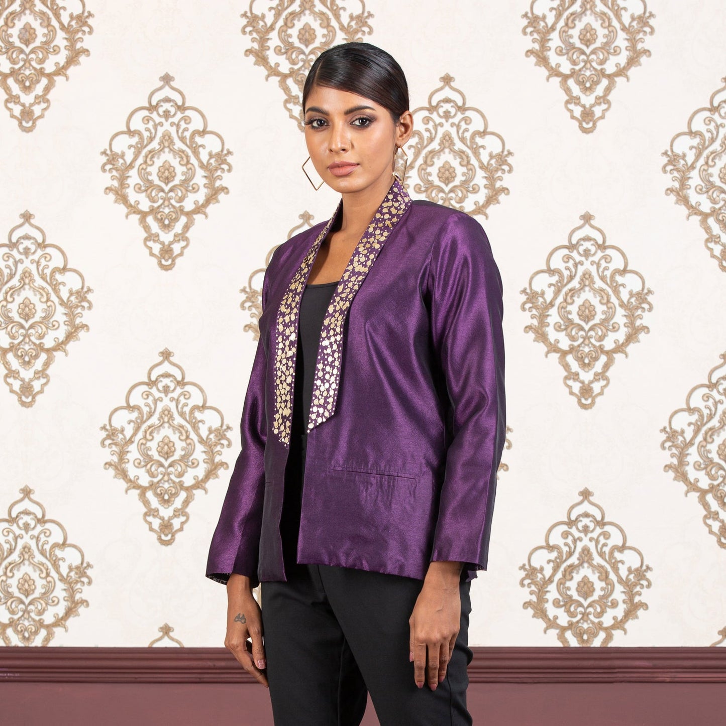 Womens Ethnic Jacket- Purple