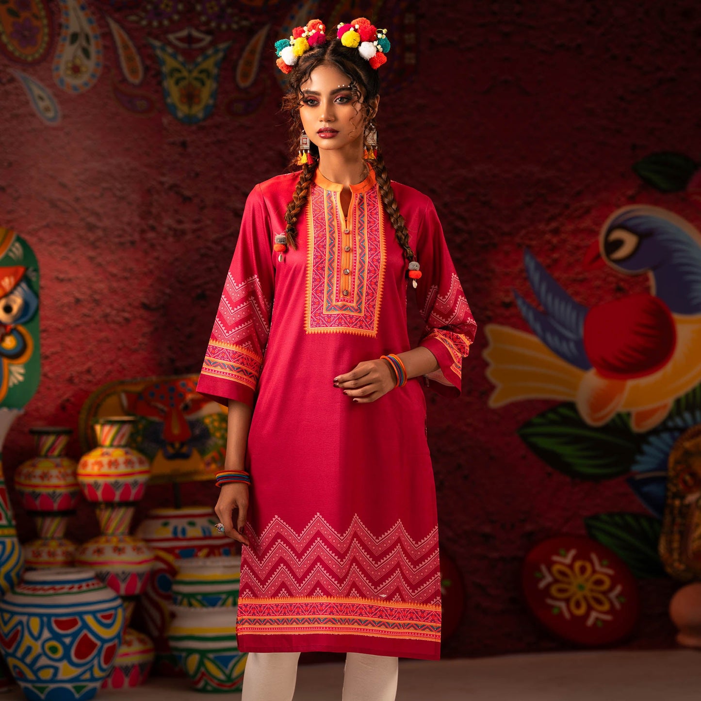 Womens Magenta Kurti