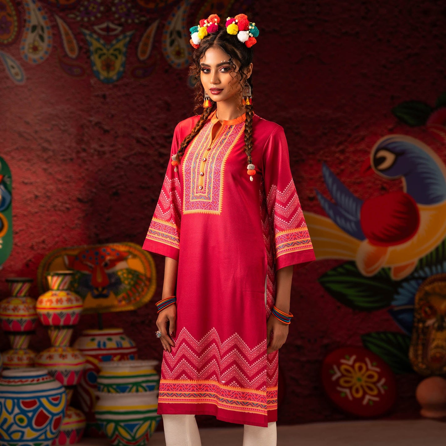 Womens Magenta Kurti