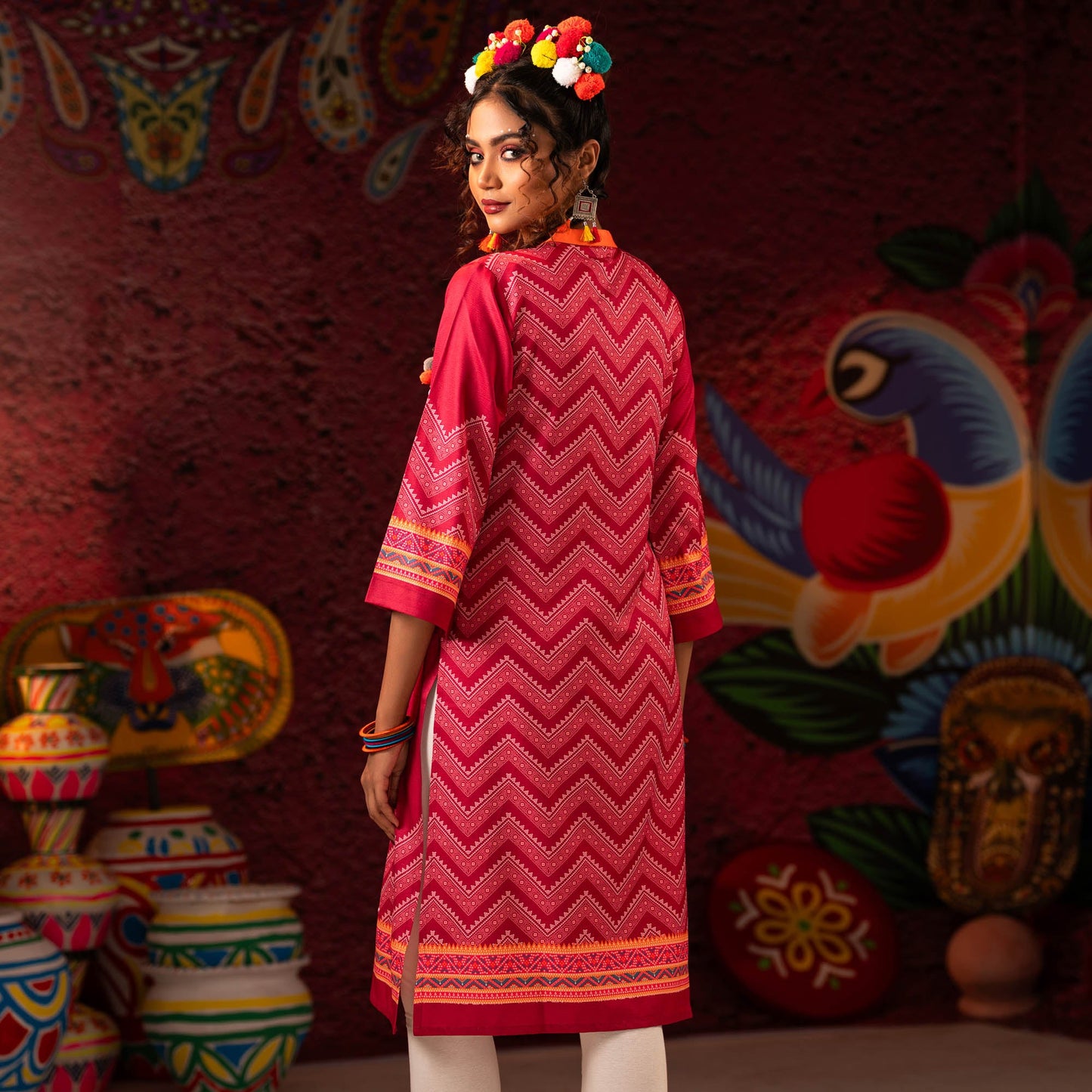 Womens Magenta Kurti