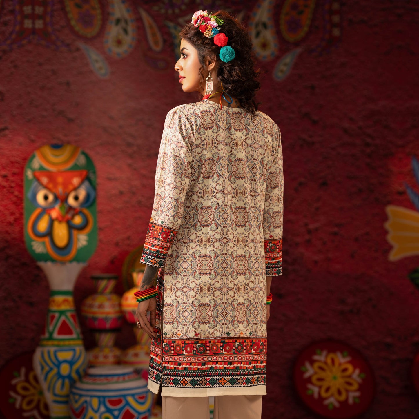 Womens Multicolor Ethnic Kurti