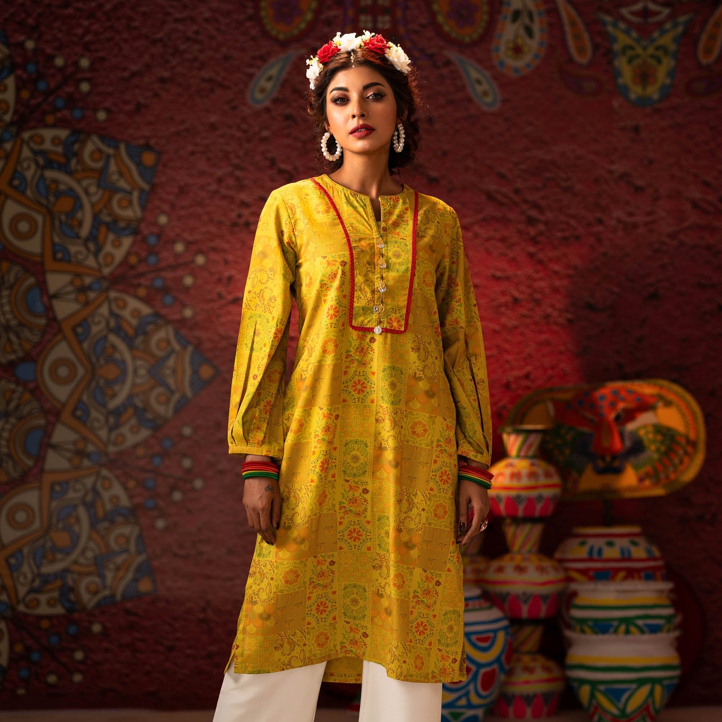 Womens Mustard Kurti