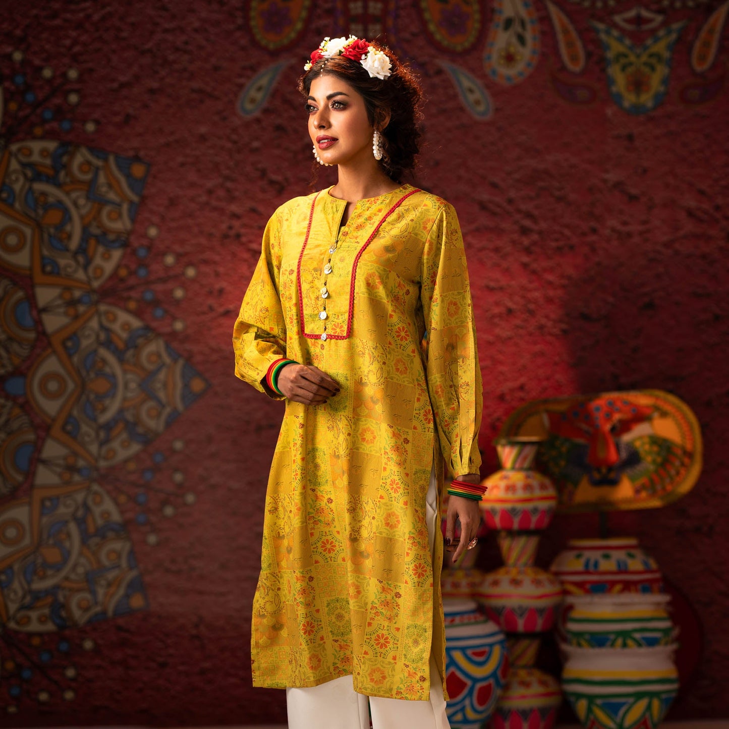 Womens Mustard Kurti