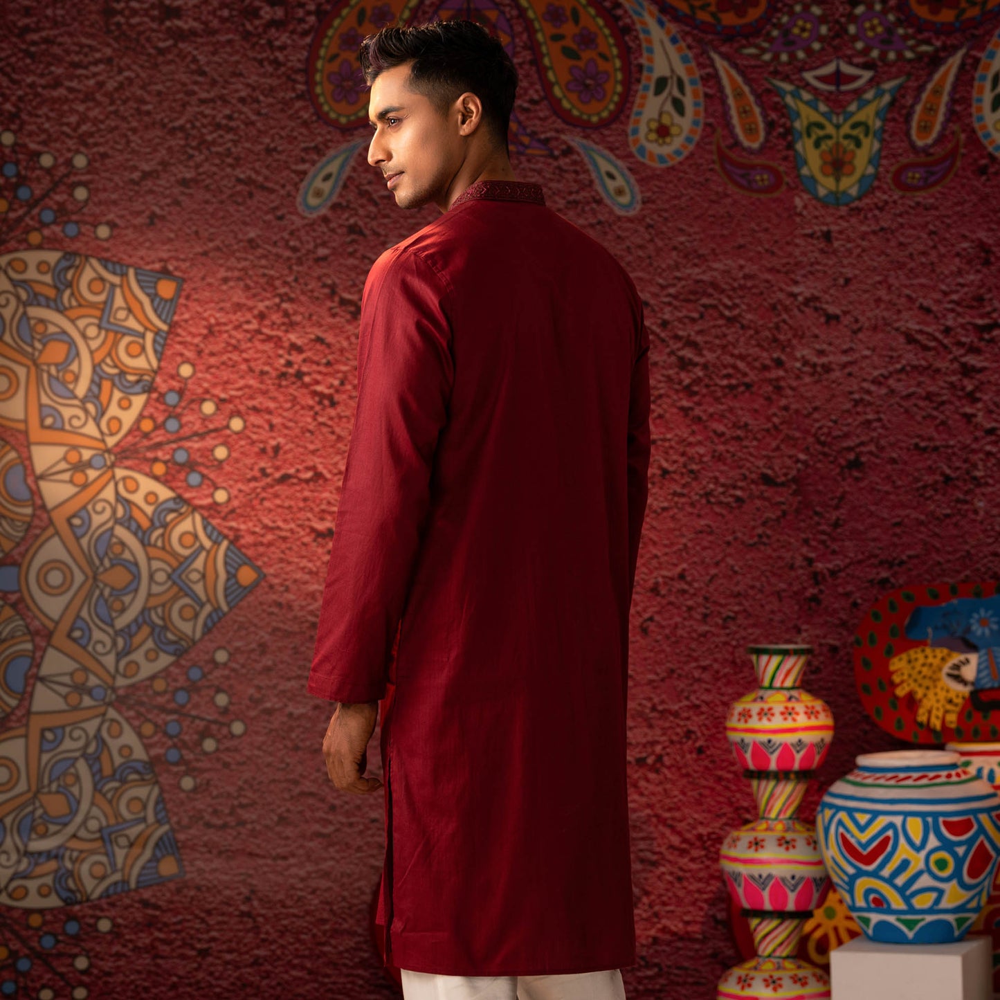 Mens Karchupi Maroon Panjabi