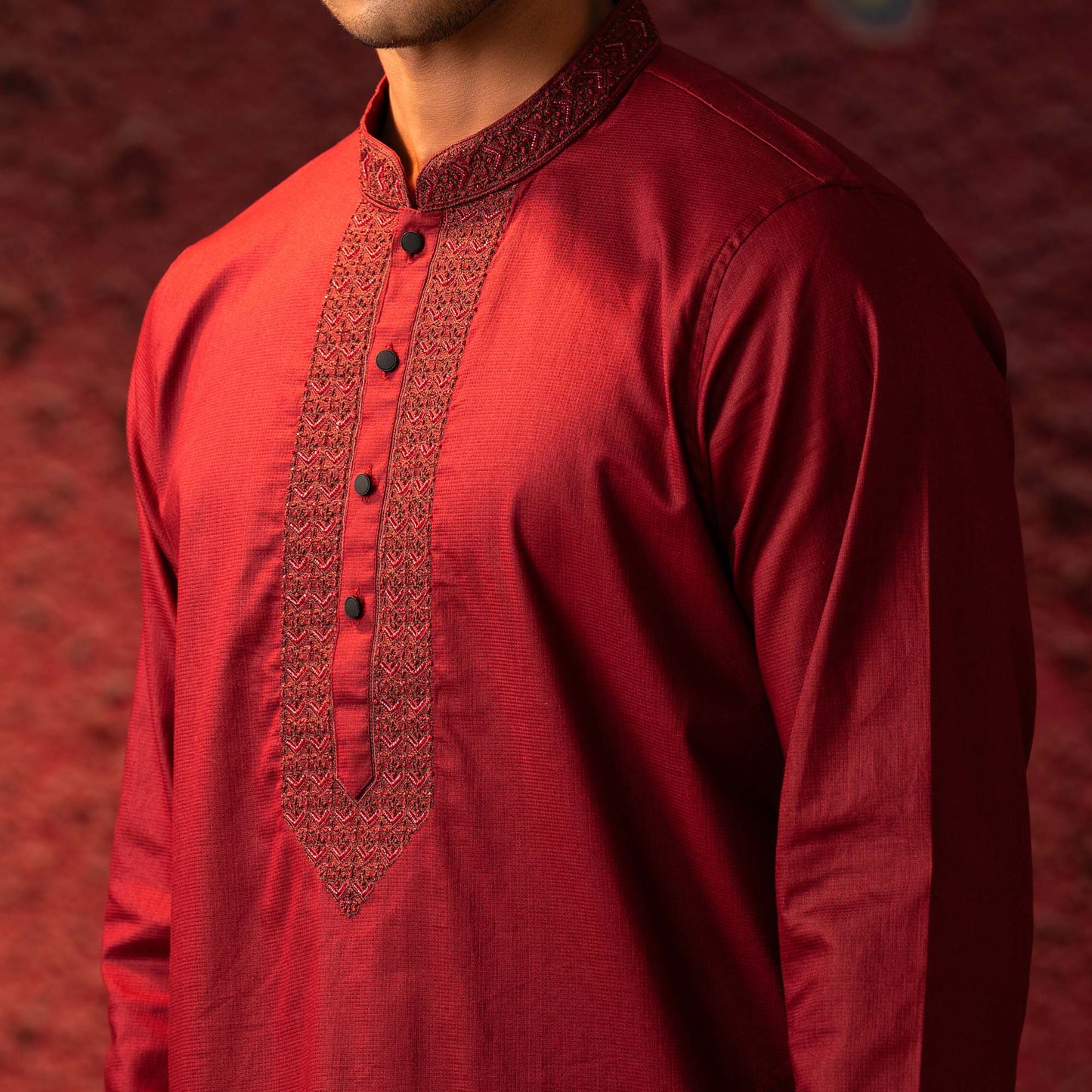 Mens Karchupi Maroon Panjabi
