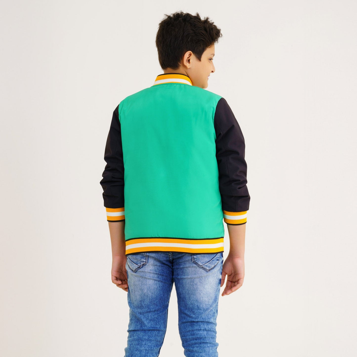 Boy's Green & Black Bomber