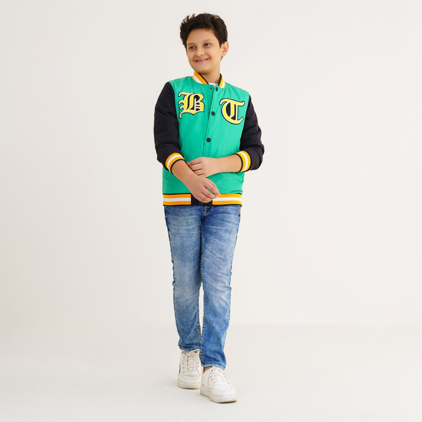 Boy's Green & Black Bomber