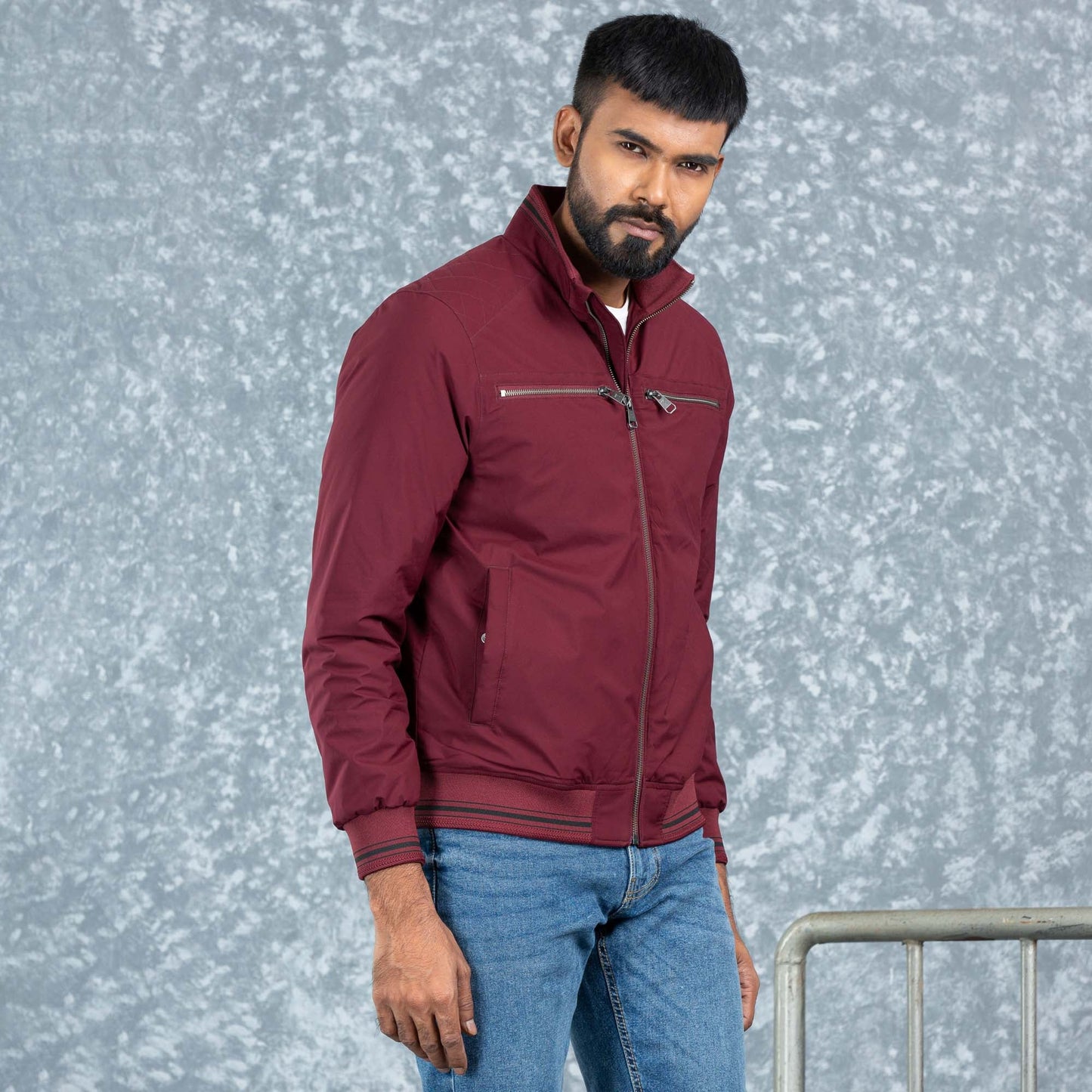 MENS BOMBER- MAROON