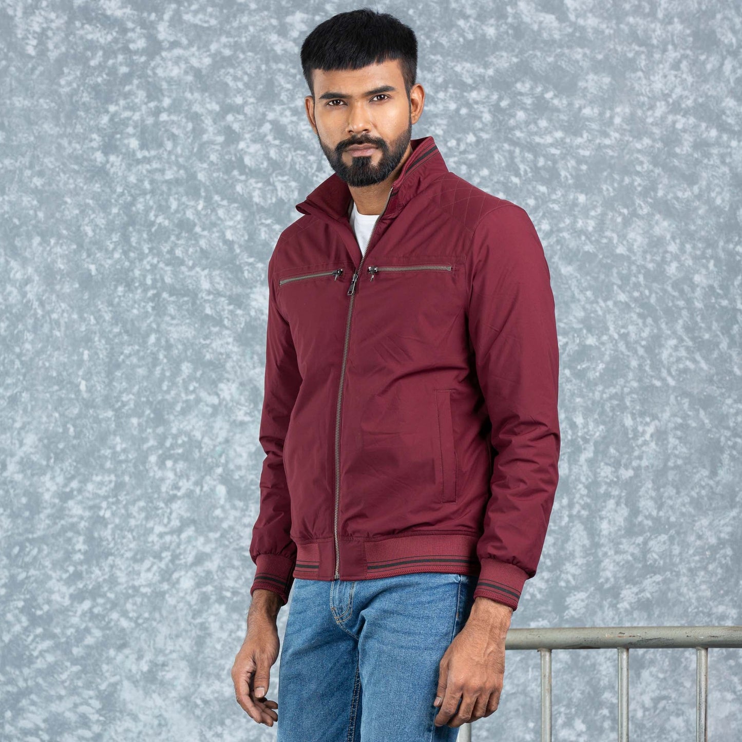 MENS BOMBER- MAROON