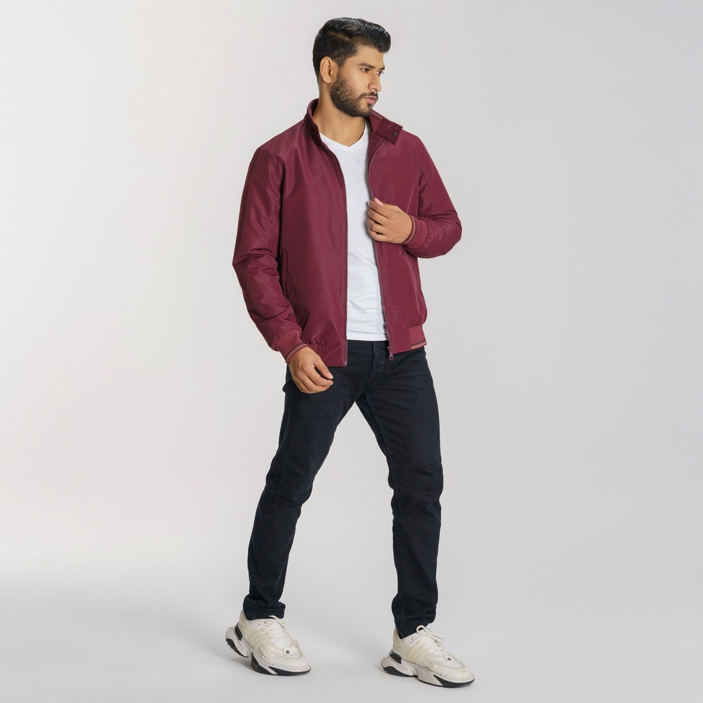 Men's Maroon Bomber Jacket