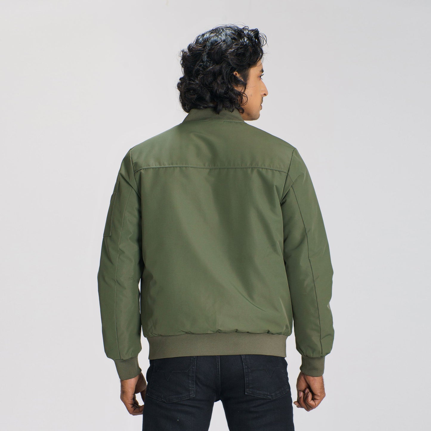 Mens Olive Bomber Jacket