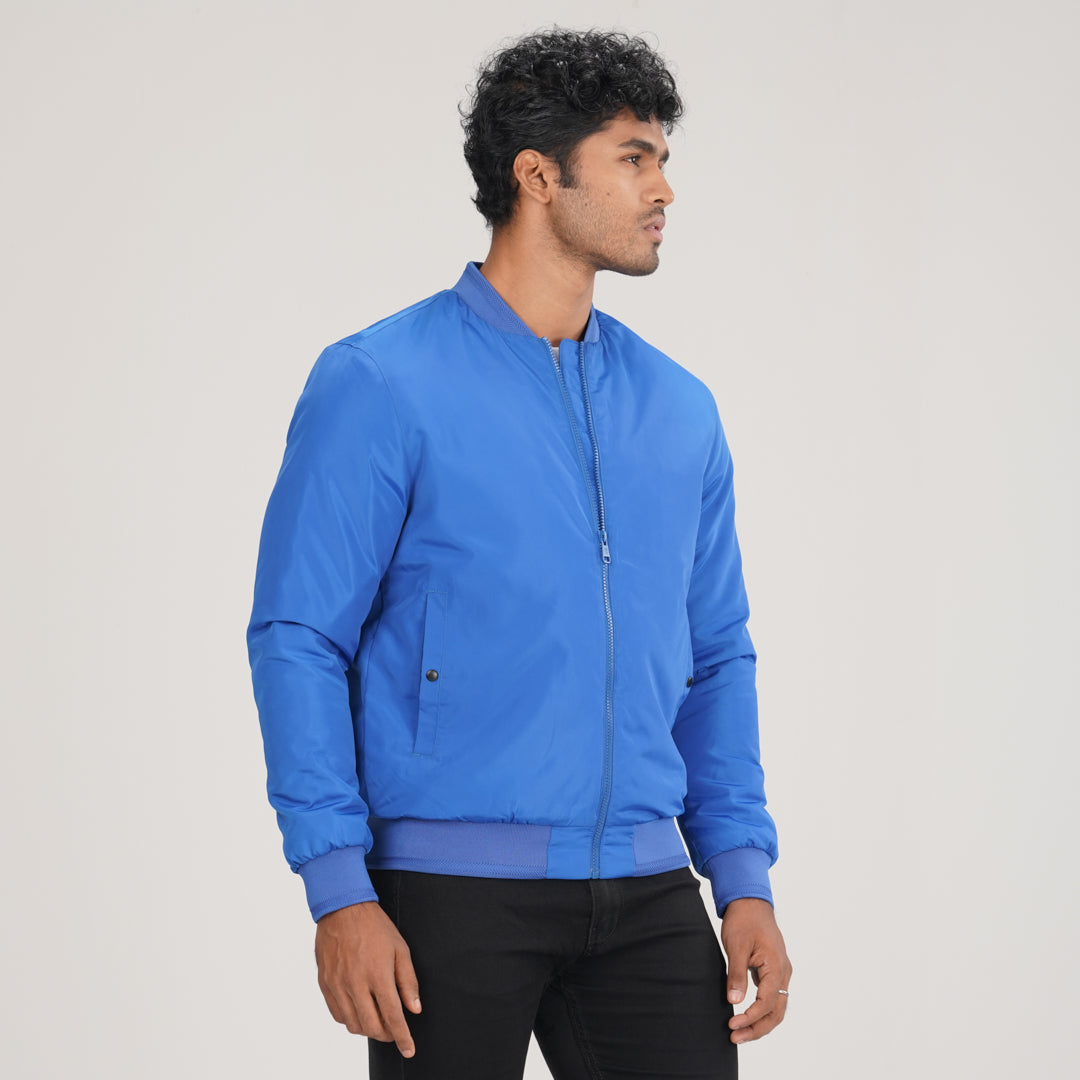 Mens Blue Bomber Jacket