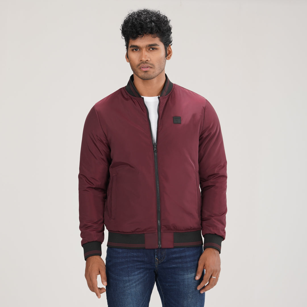 Mens Reversible Maroon Windbreaker