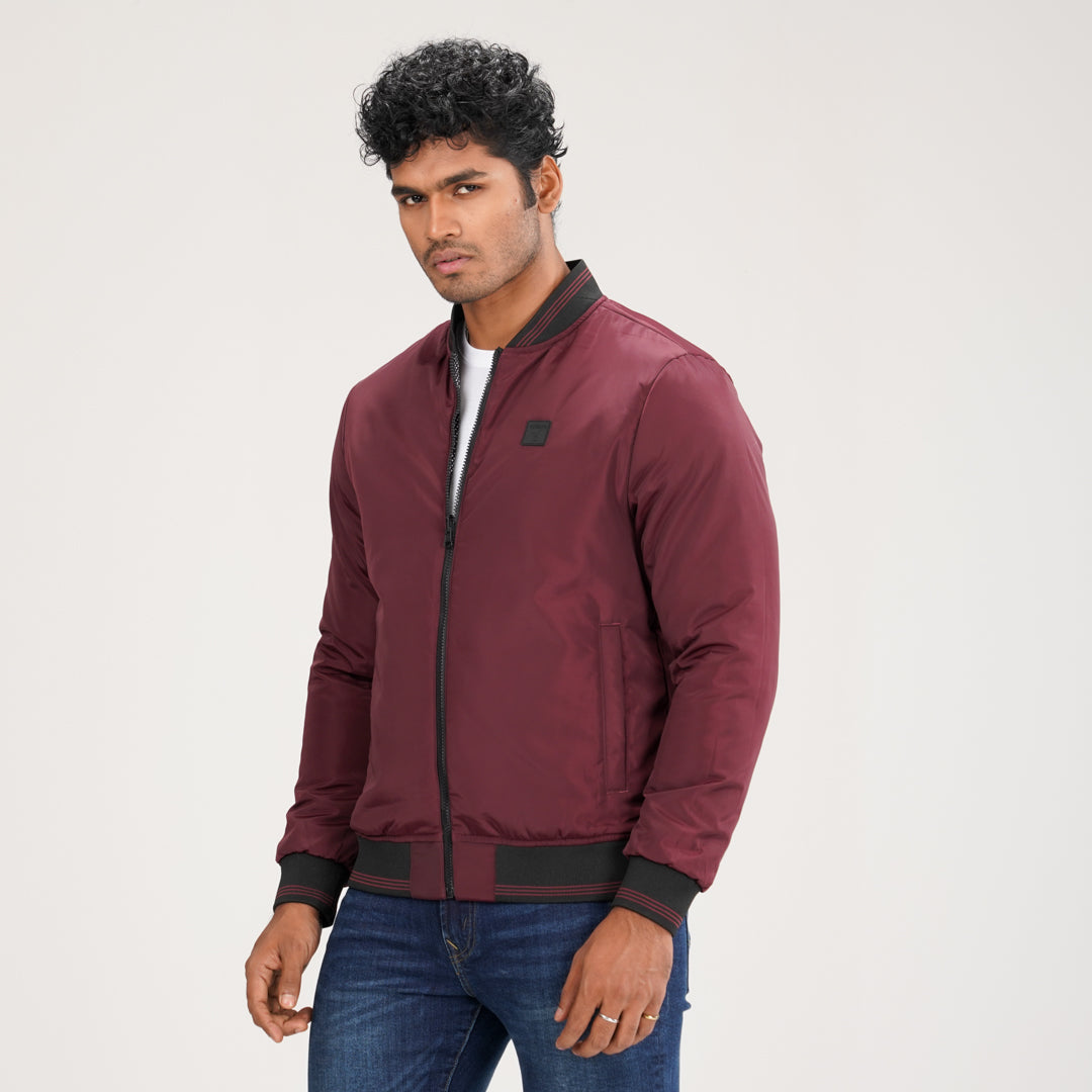 Mens Reversible Maroon Windbreaker