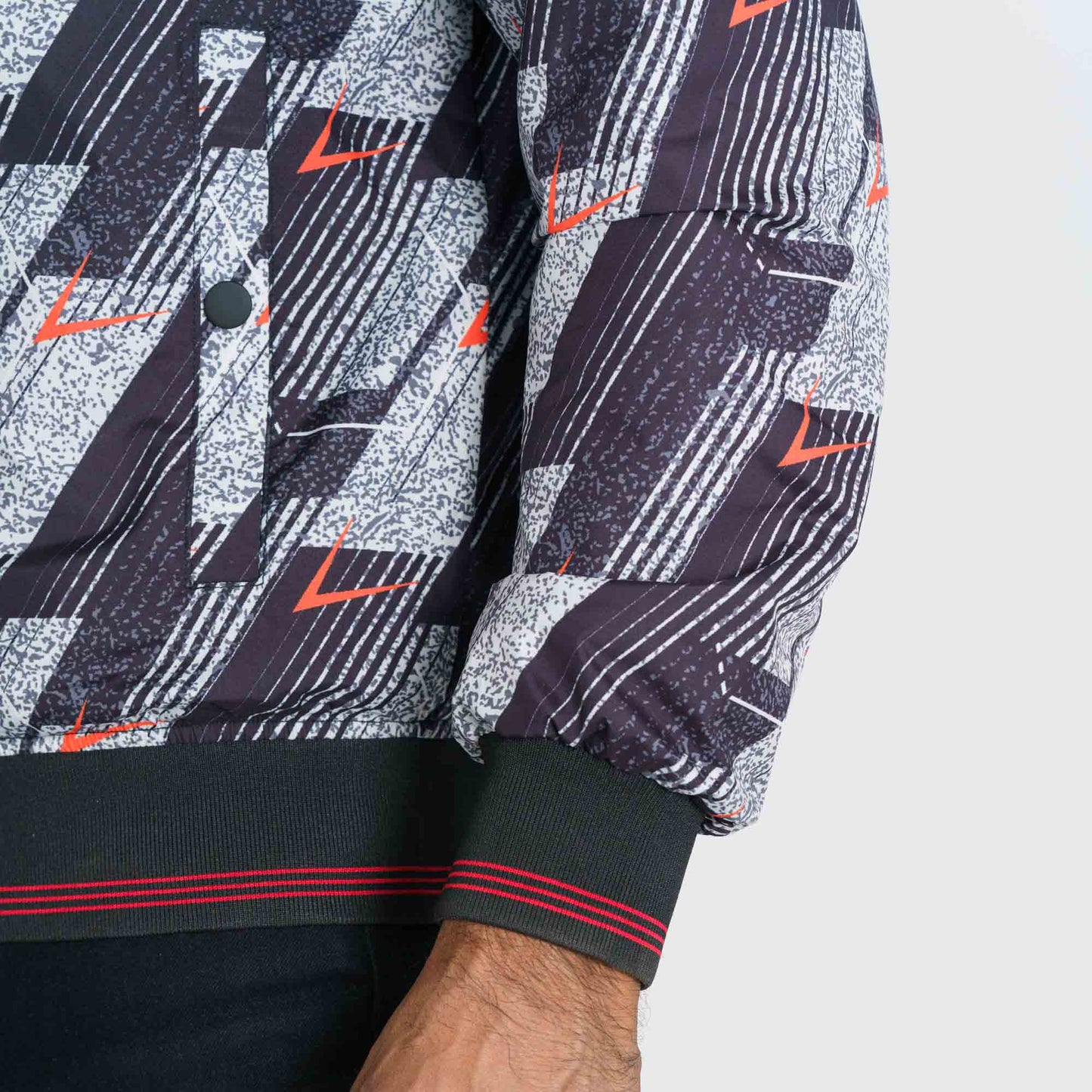 Mens Black & Red Bomber