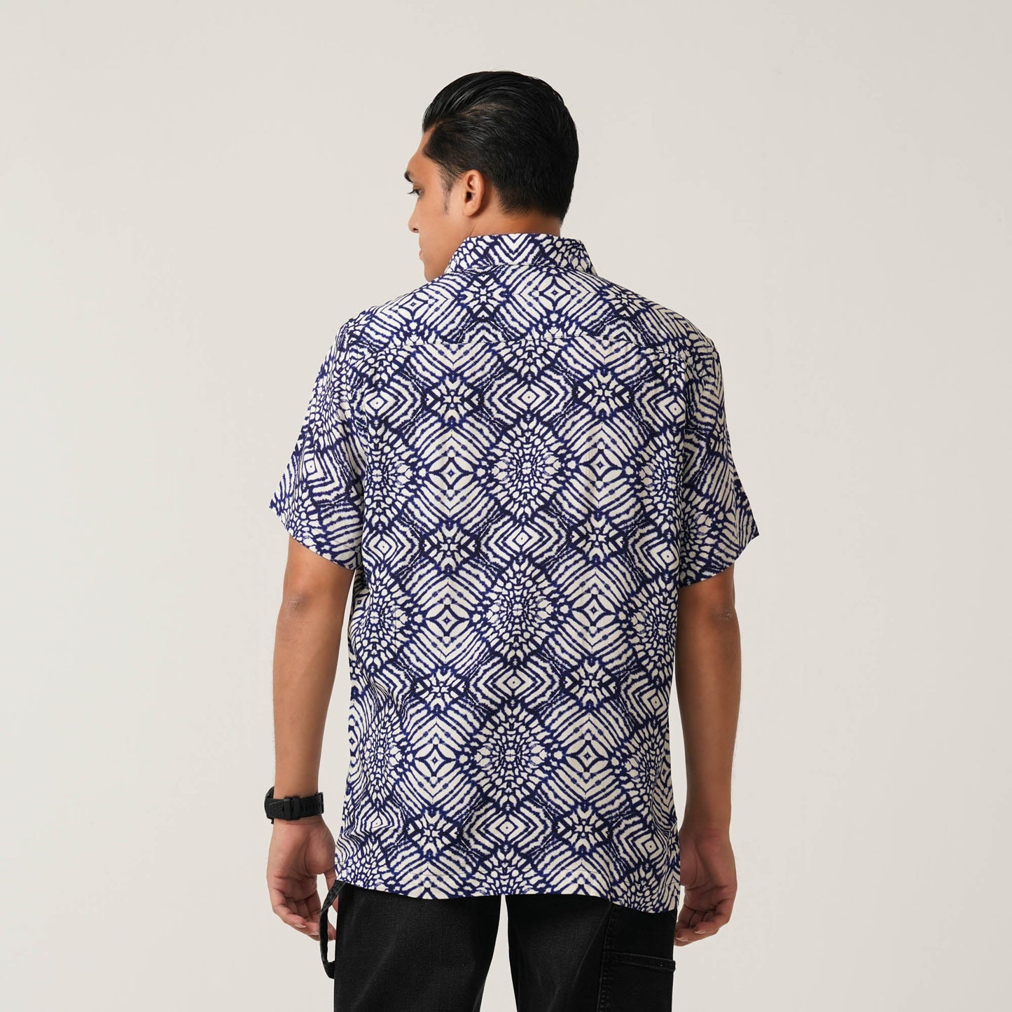 Mens Navy Aop Casual Shirt