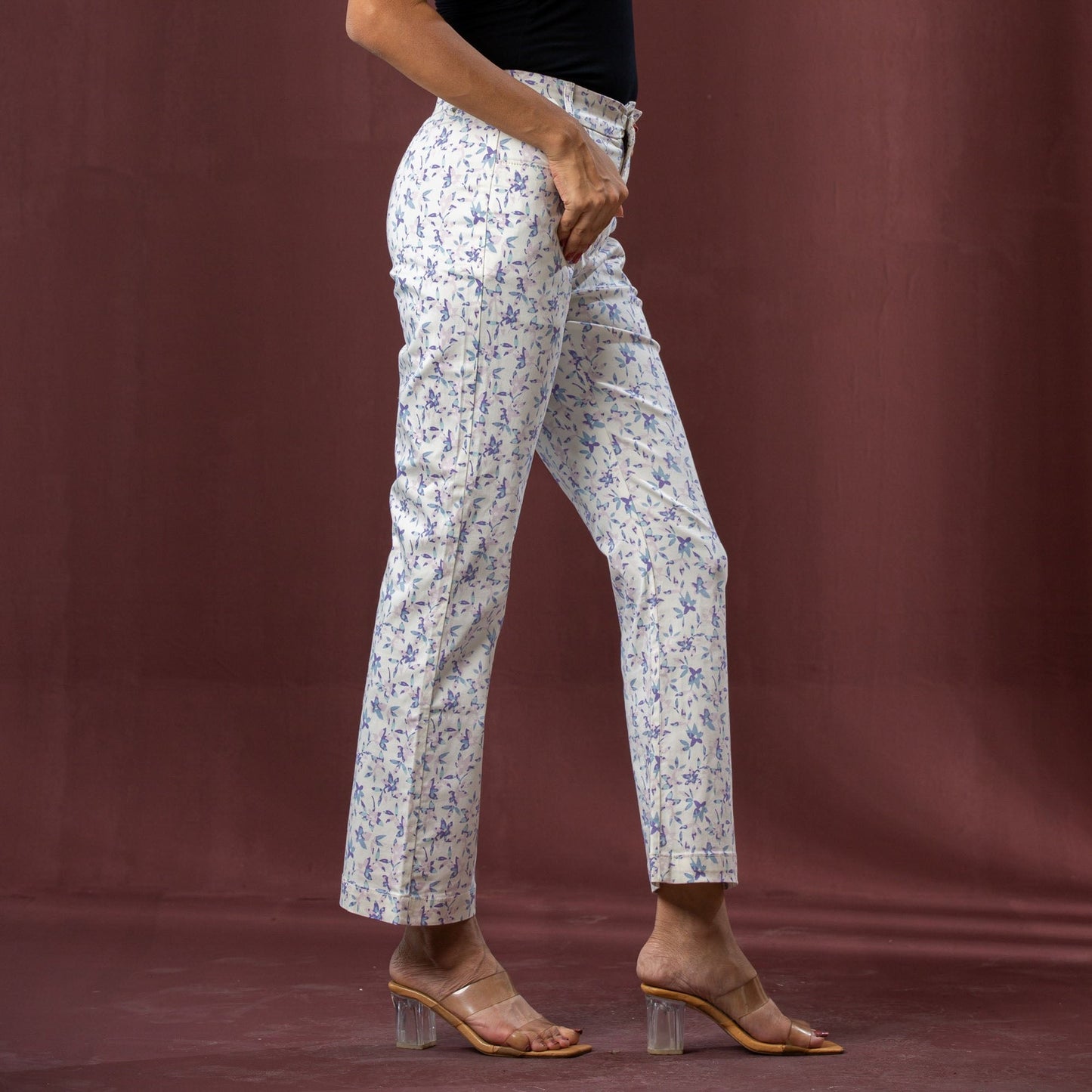 Womens Pant-White/Purple