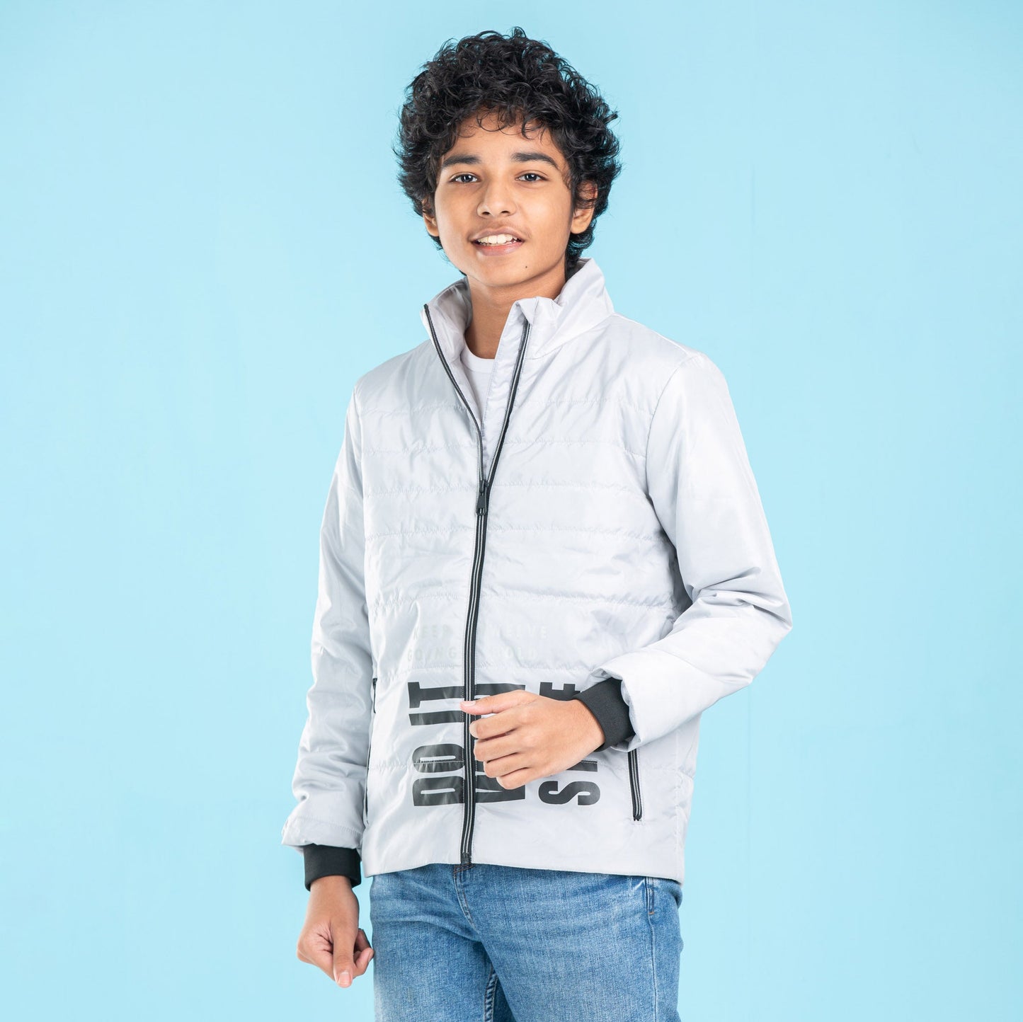 BOYS QUILTING JACKET- GREY