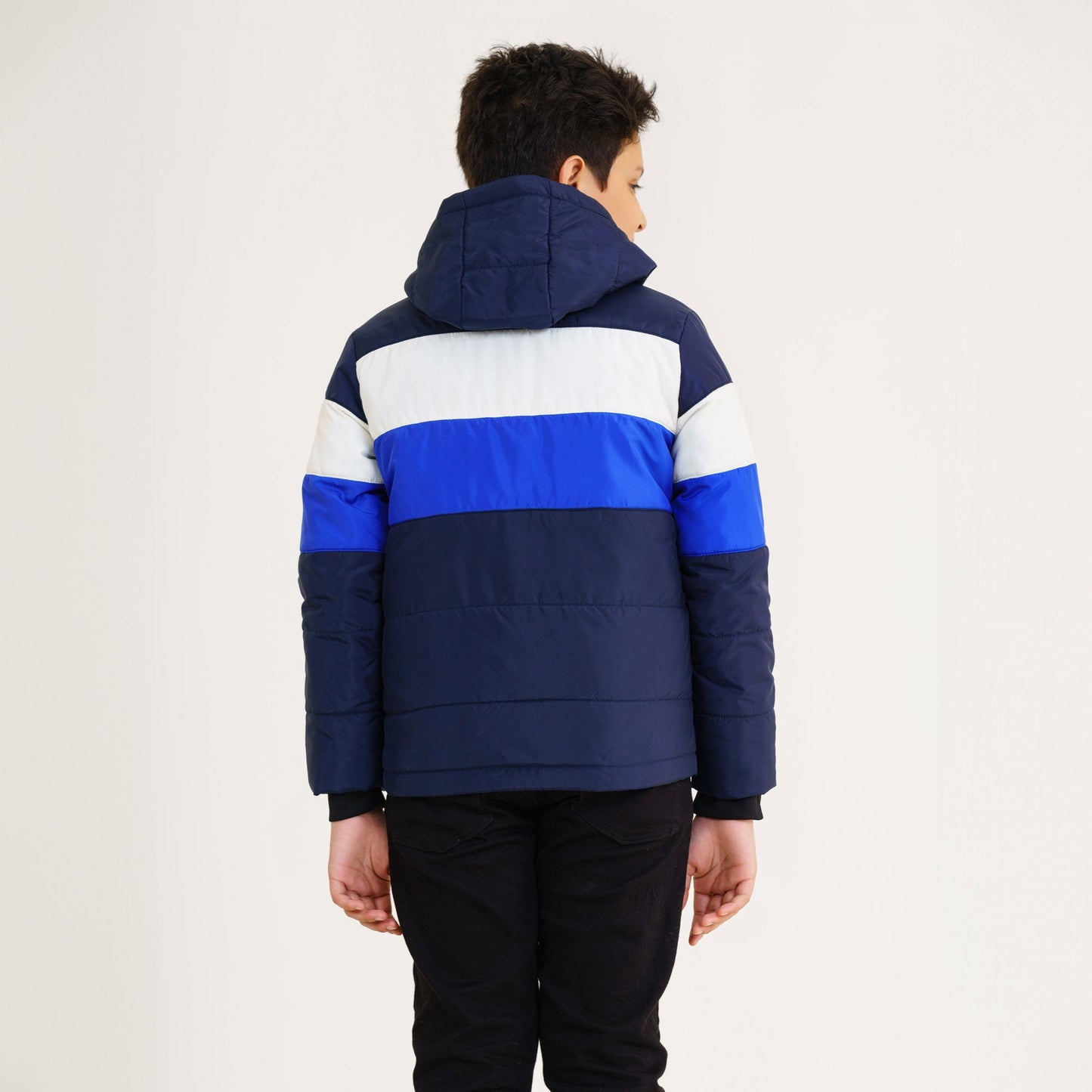 Boy's Navy & White Quilted Jacket