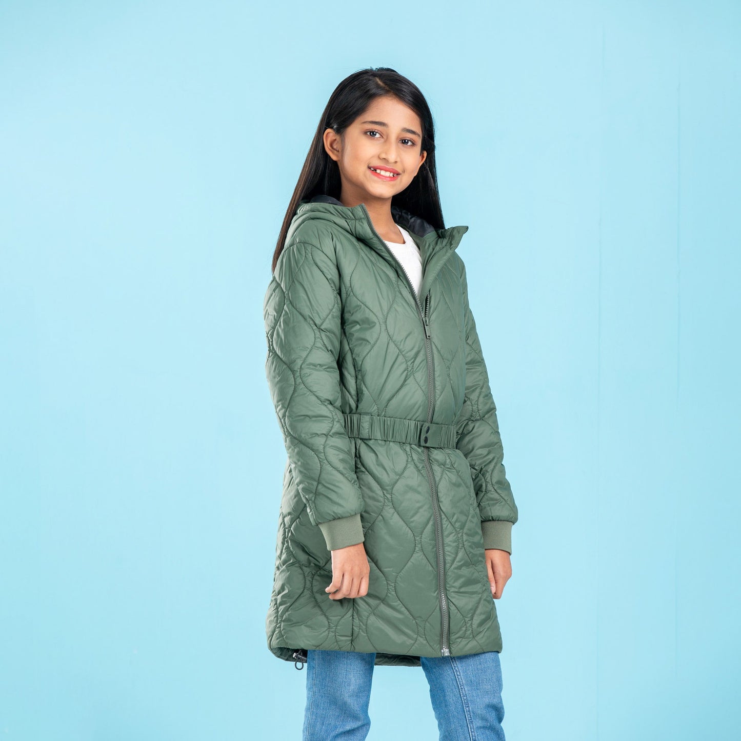 GIRLS QUILTING JACKET- OLIVE