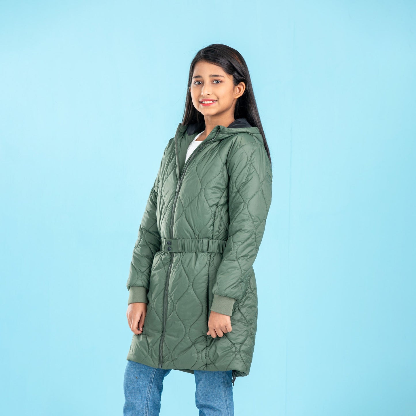 GIRLS QUILTING JACKET- OLIVE