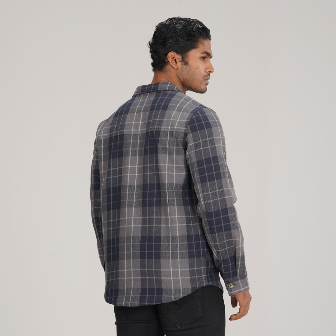 Mens Grey Check Shacket