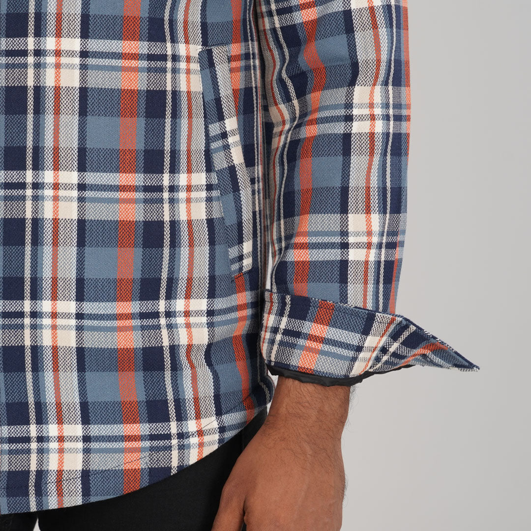 Mens Blue Check Shacket