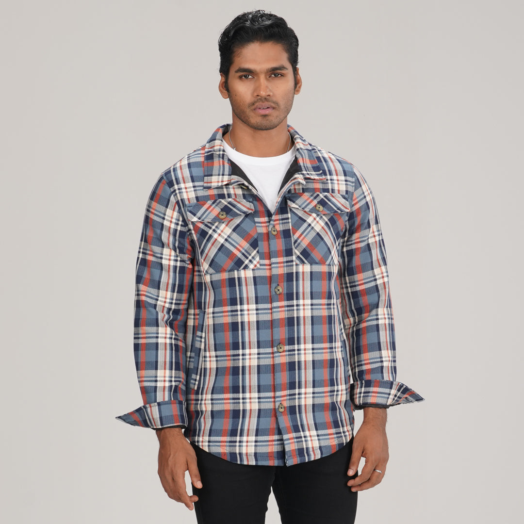 Mens Blue Check Shacket