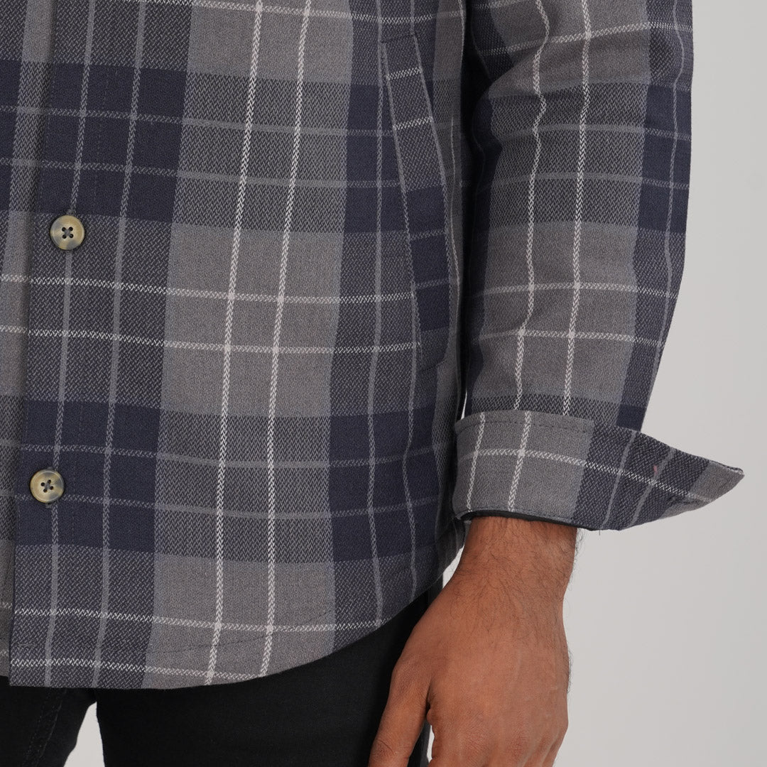 Mens Grey Check Shacket