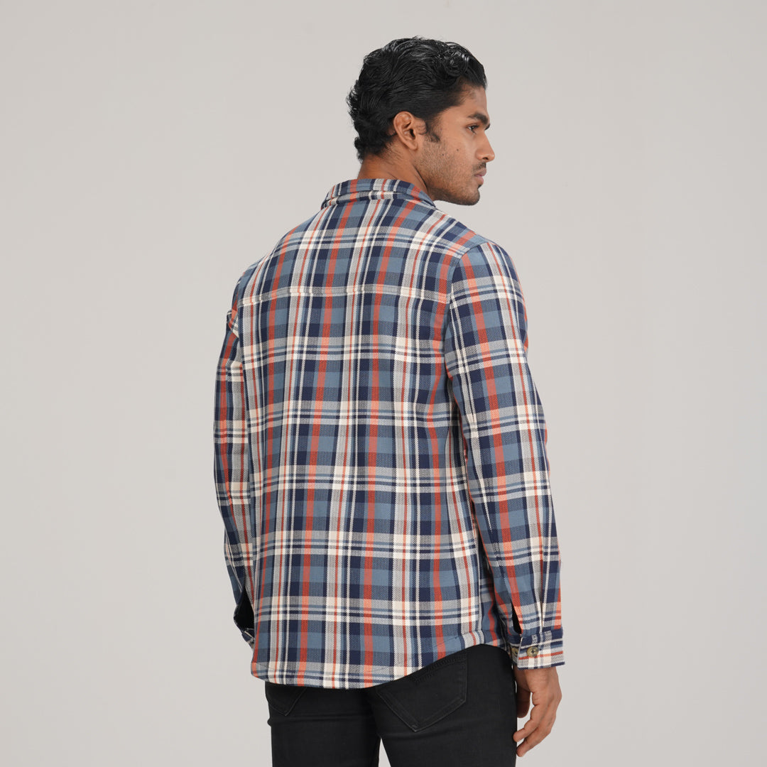 Mens Blue Check Shacket
