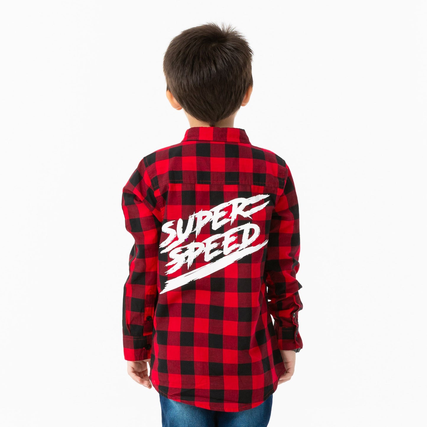 Boys Red & Black Check Shirt