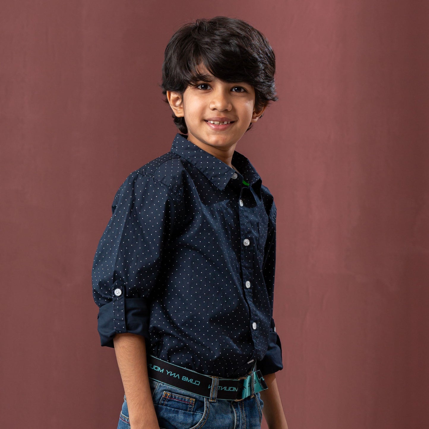 BOYS L/S SHIRT-NAVY