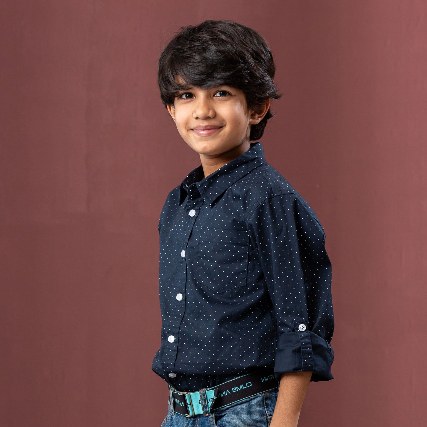 BOYS L/S SHIRT-NAVY