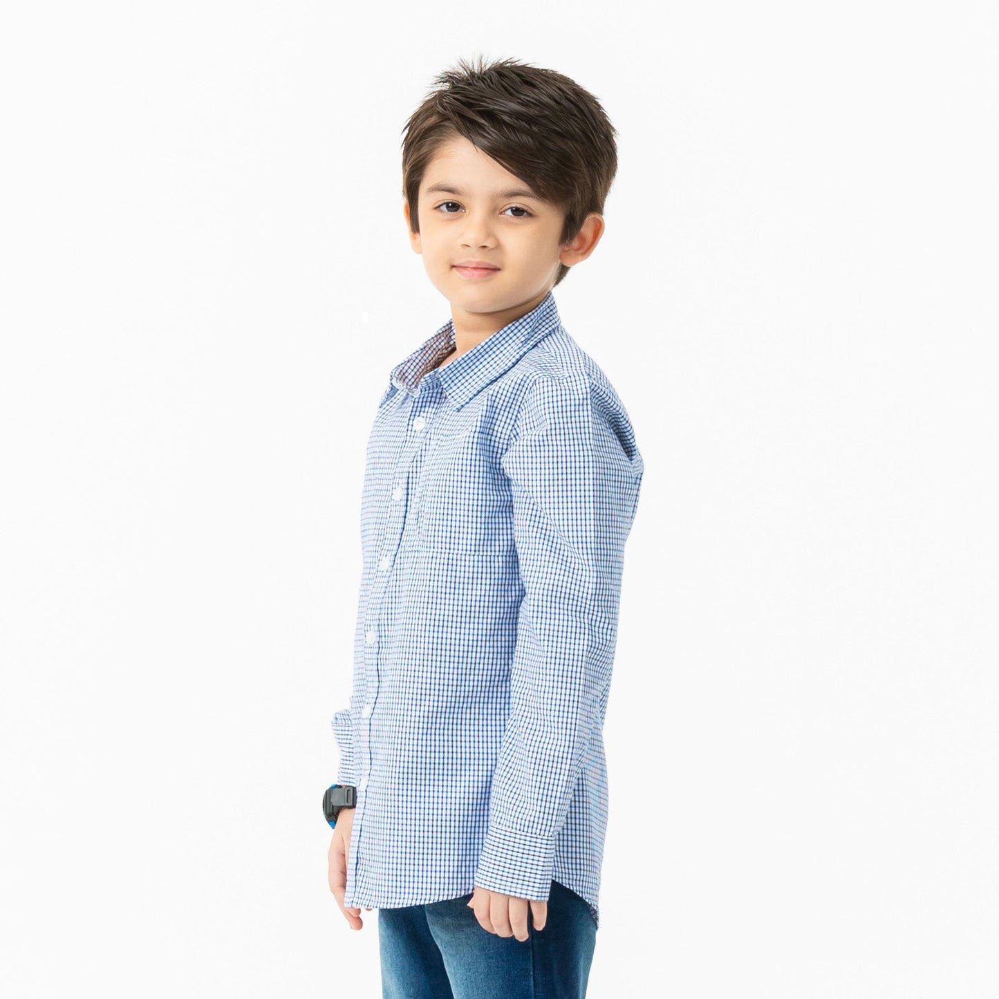 Boys White & Blue Shirt