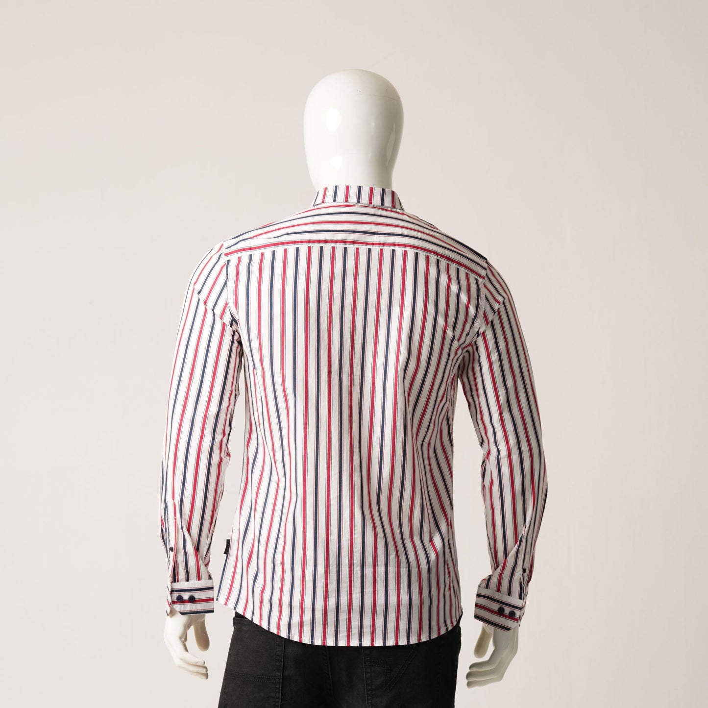 Mens Navy & Red L/S Shirt