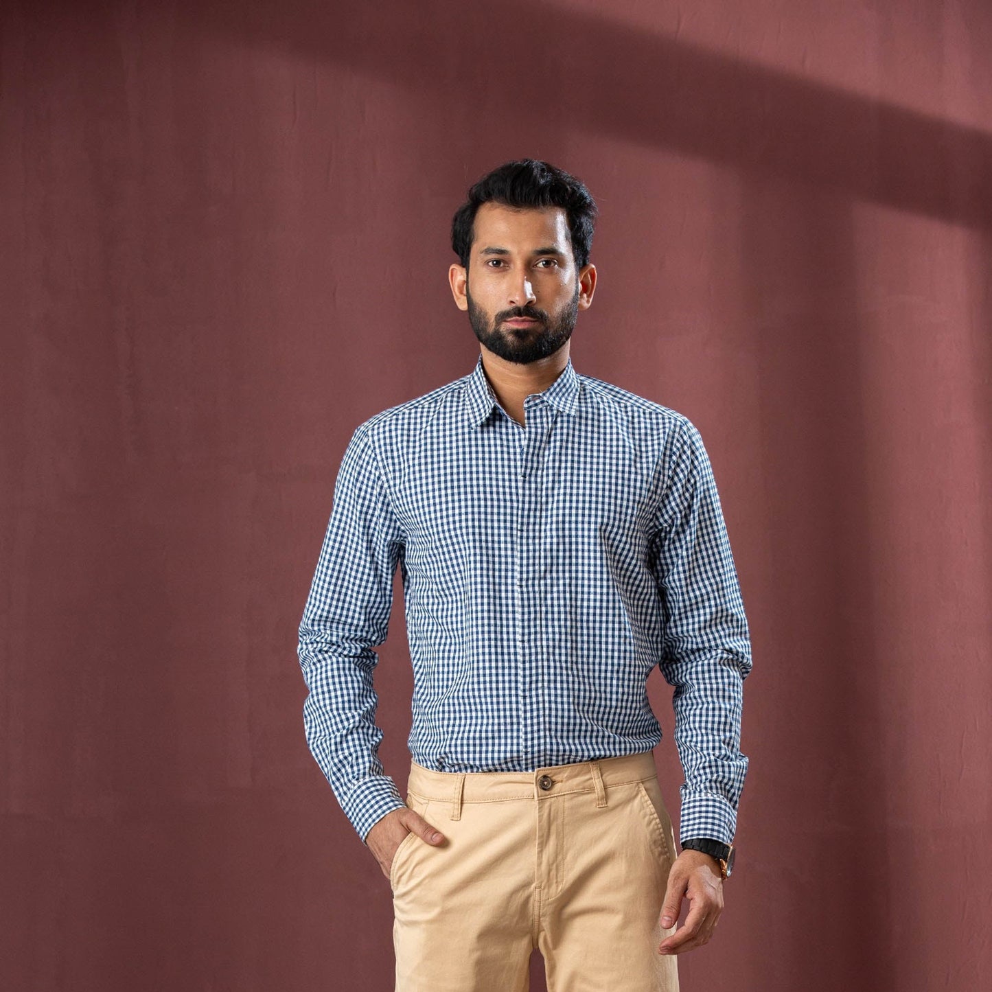 Men’s Blue Check Shirt