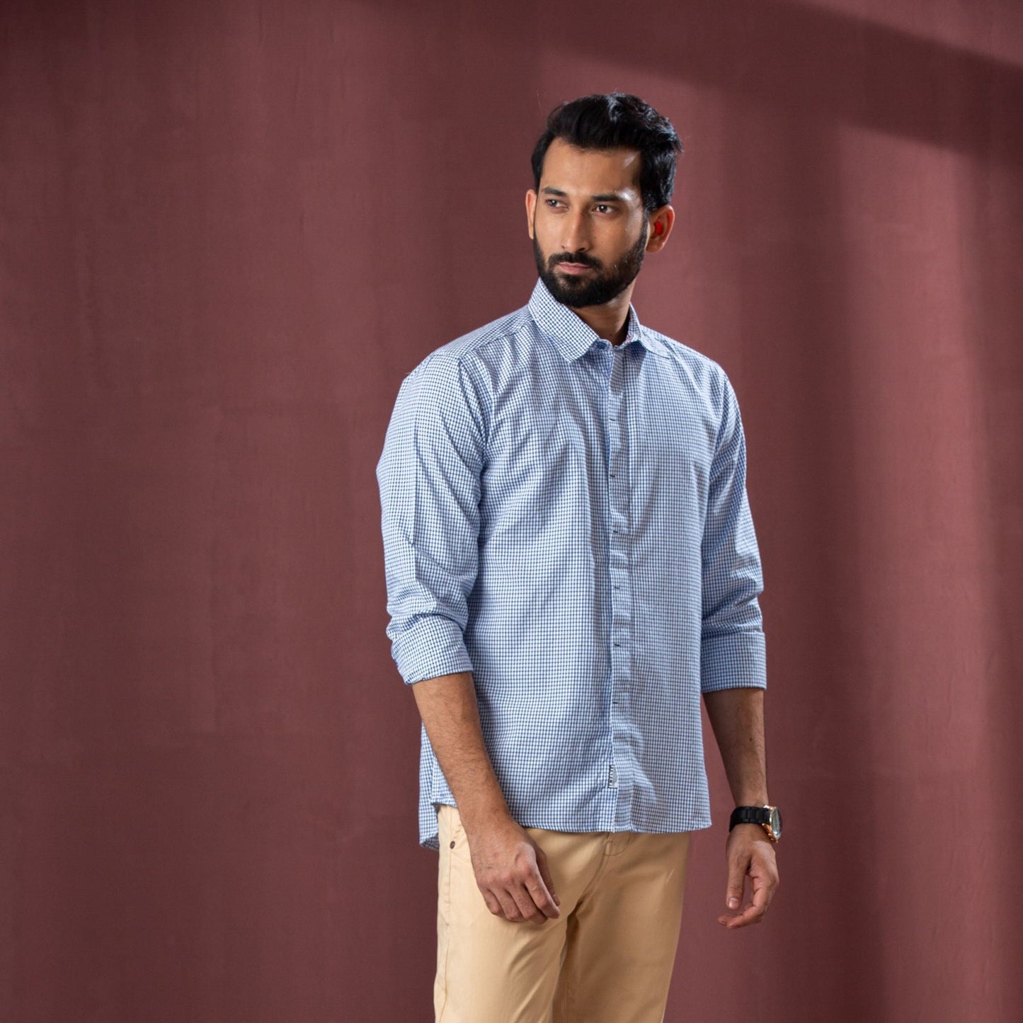 Men’s Navy Check Shirt