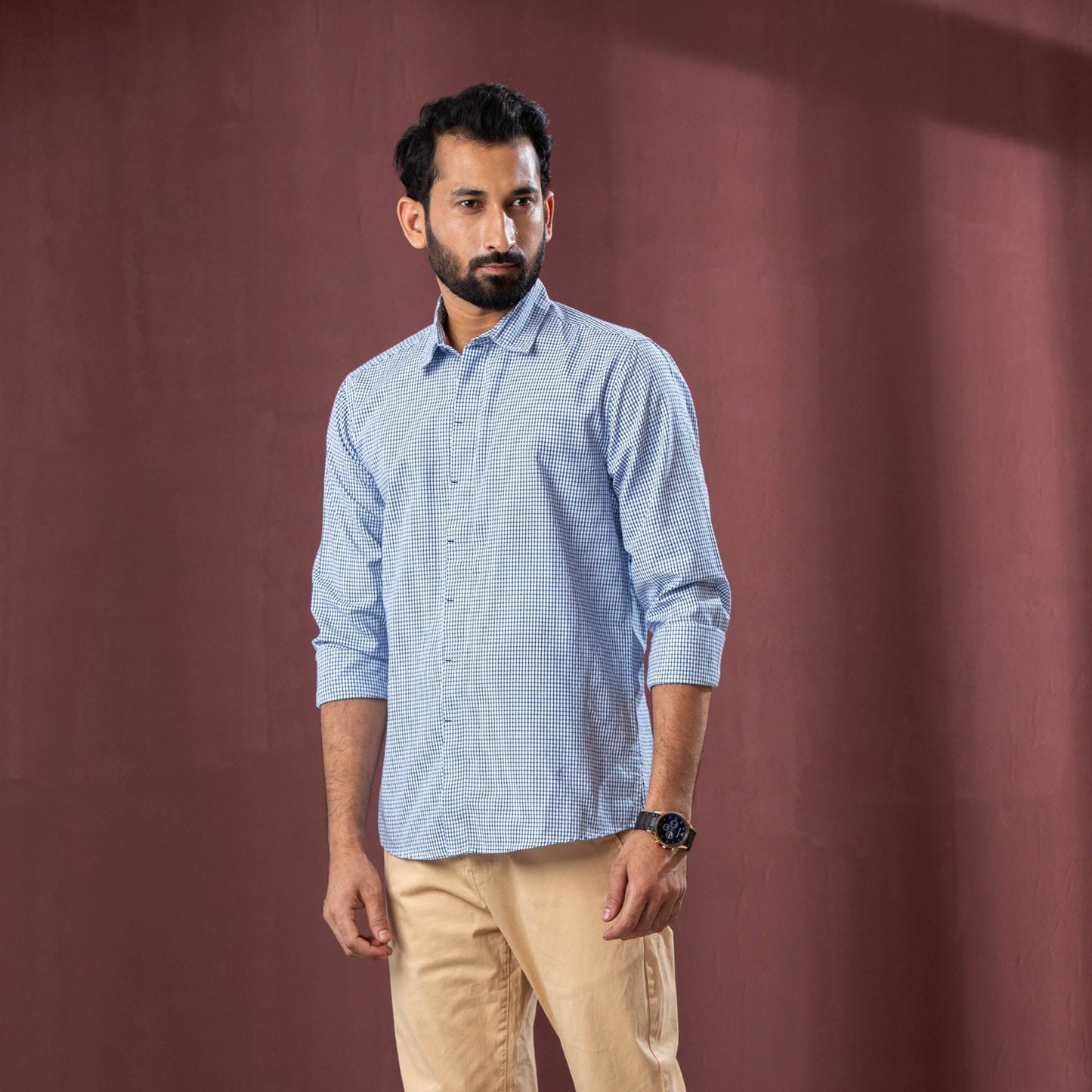 Men’s Navy Check Shirt