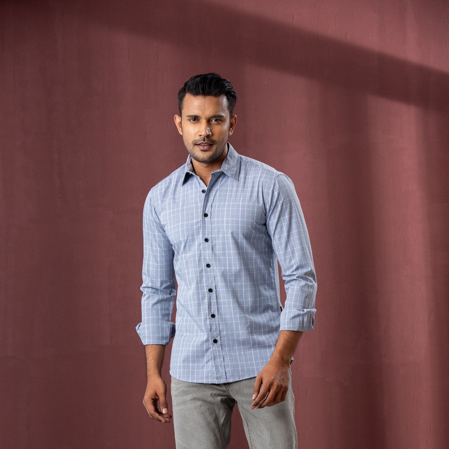 Men’s Gray Check Shirt