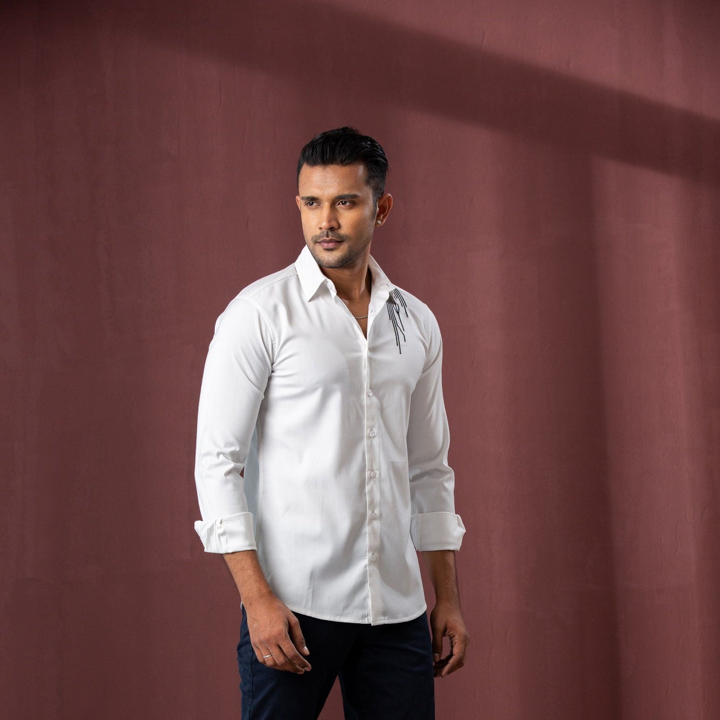 Men’s White Embroidered Shirt