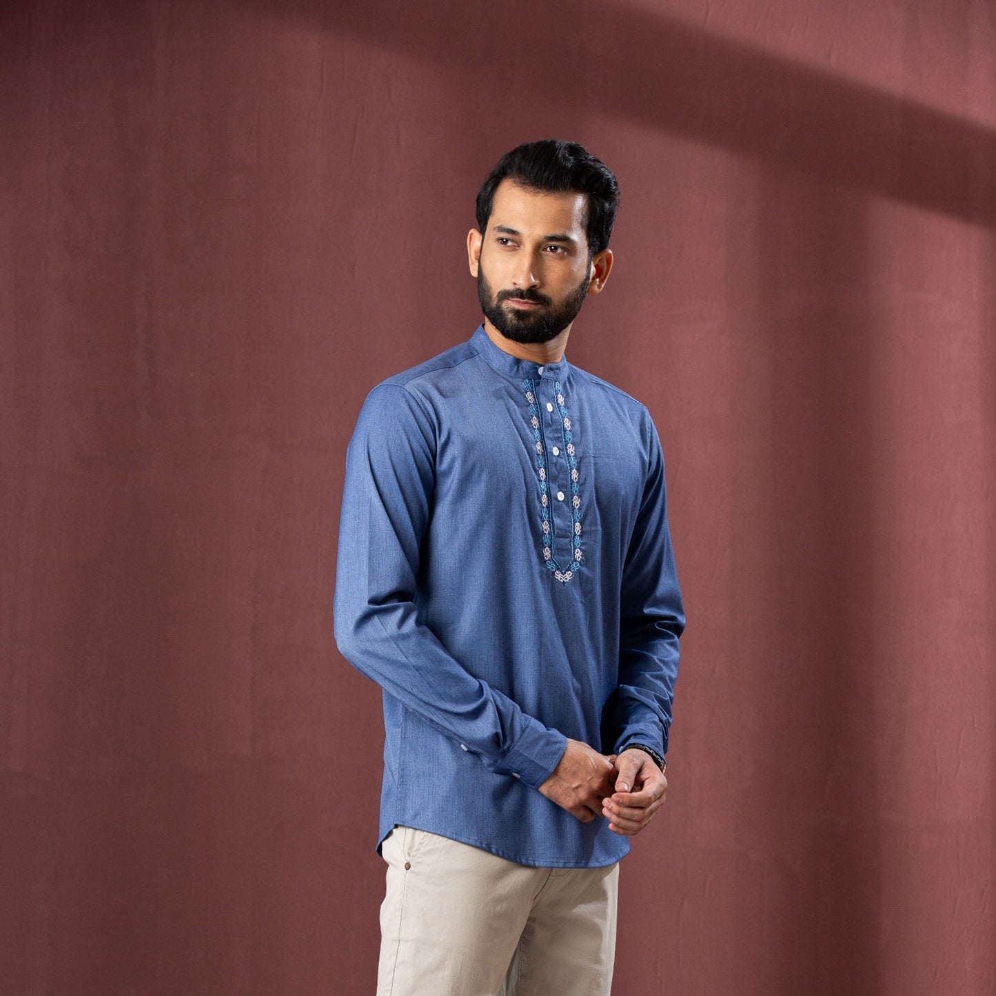Men's Wild-Wind Band Collar Shirt