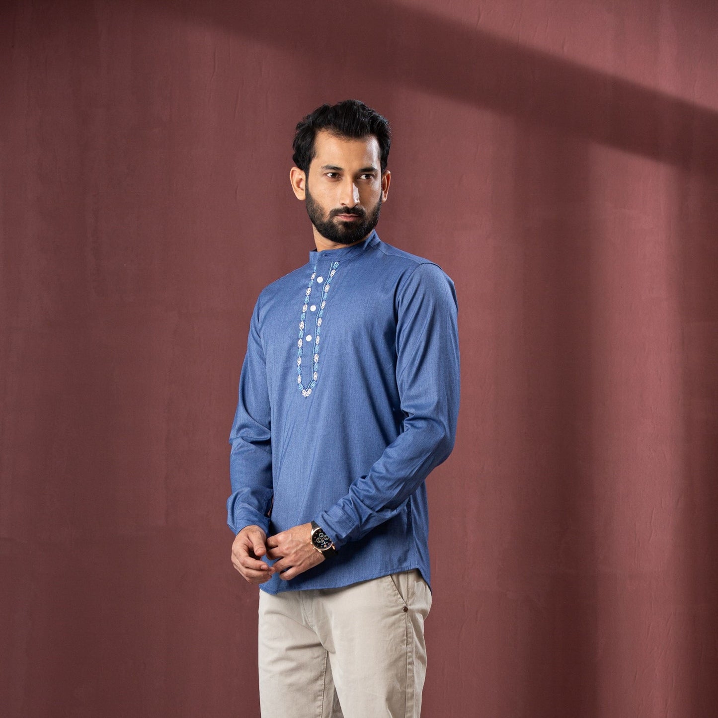 Men's Wild-Wind Band Collar Shirt