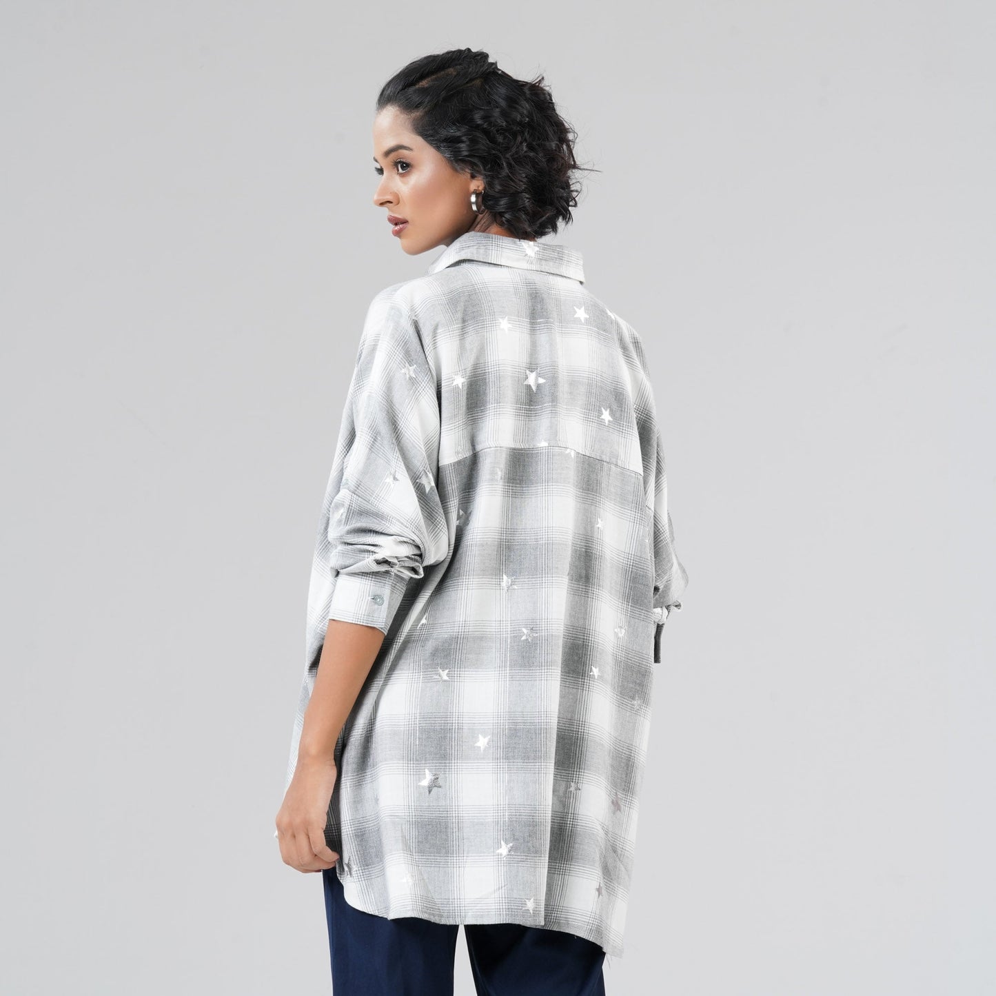 Womens White Check Shirt