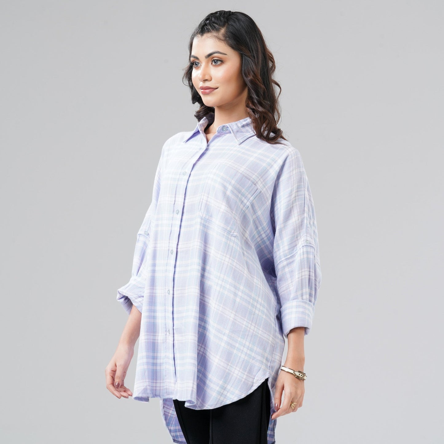 Women Ash Check Shirt