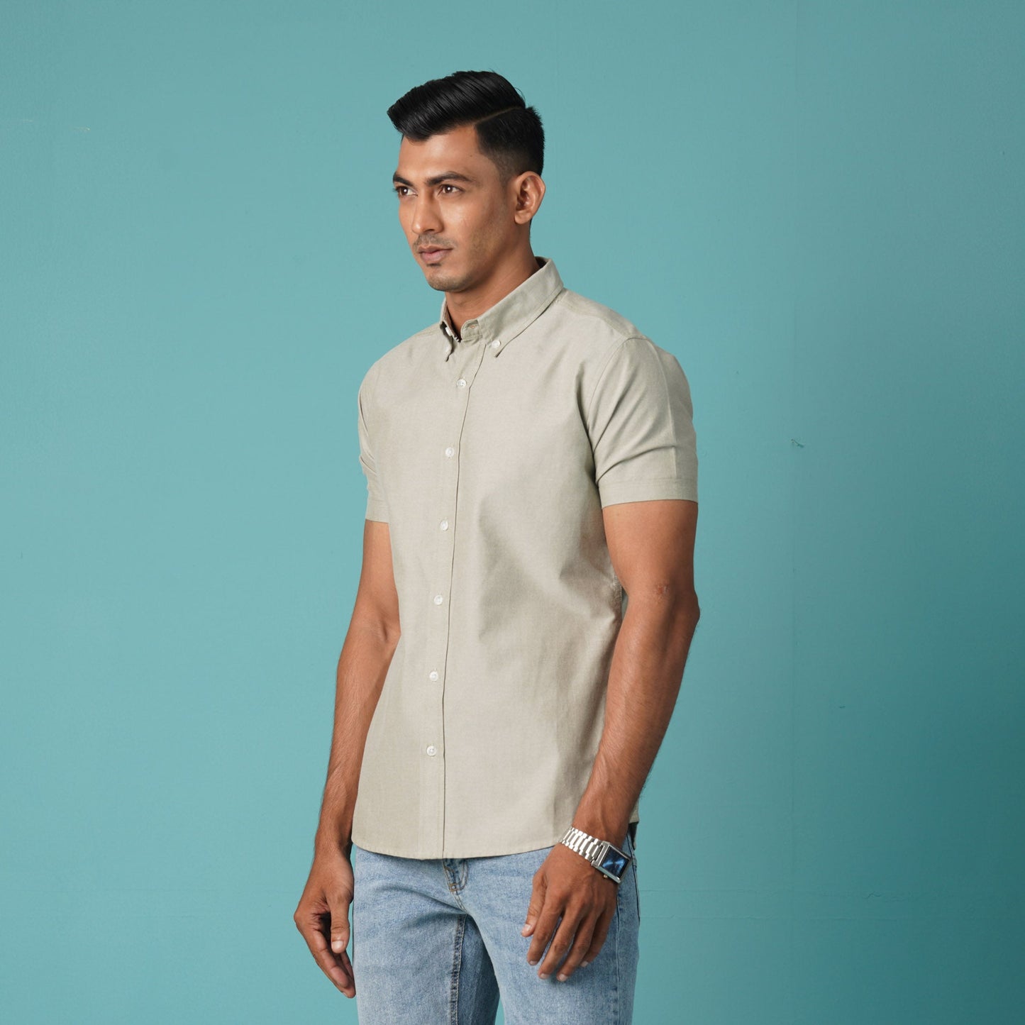 Men's Olive Short Sleeve Shirt