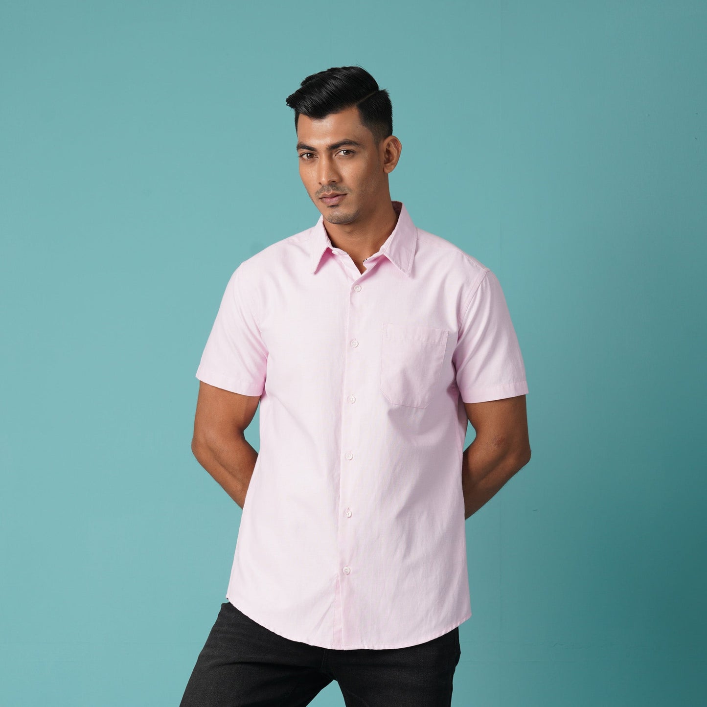 Men's Pink Short Sleeve Shirt