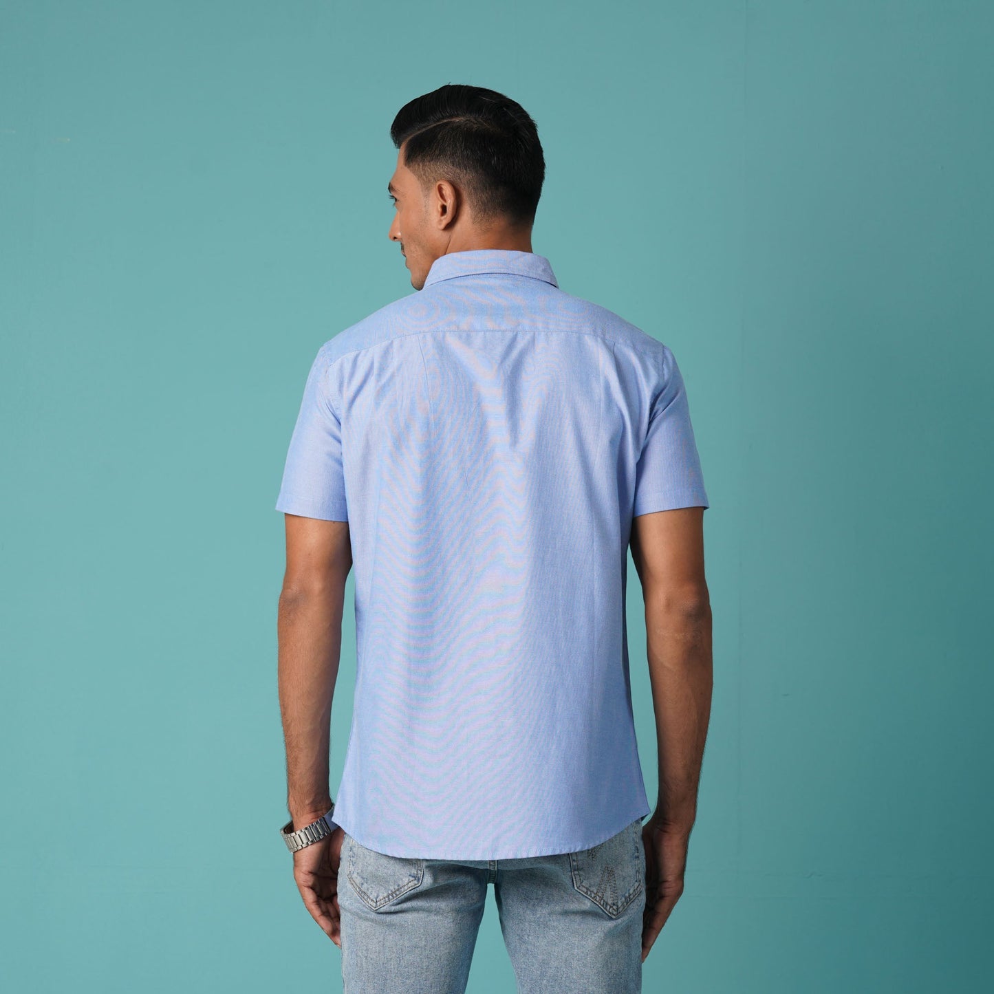 Men's Blue Short Sleeve Shirt
