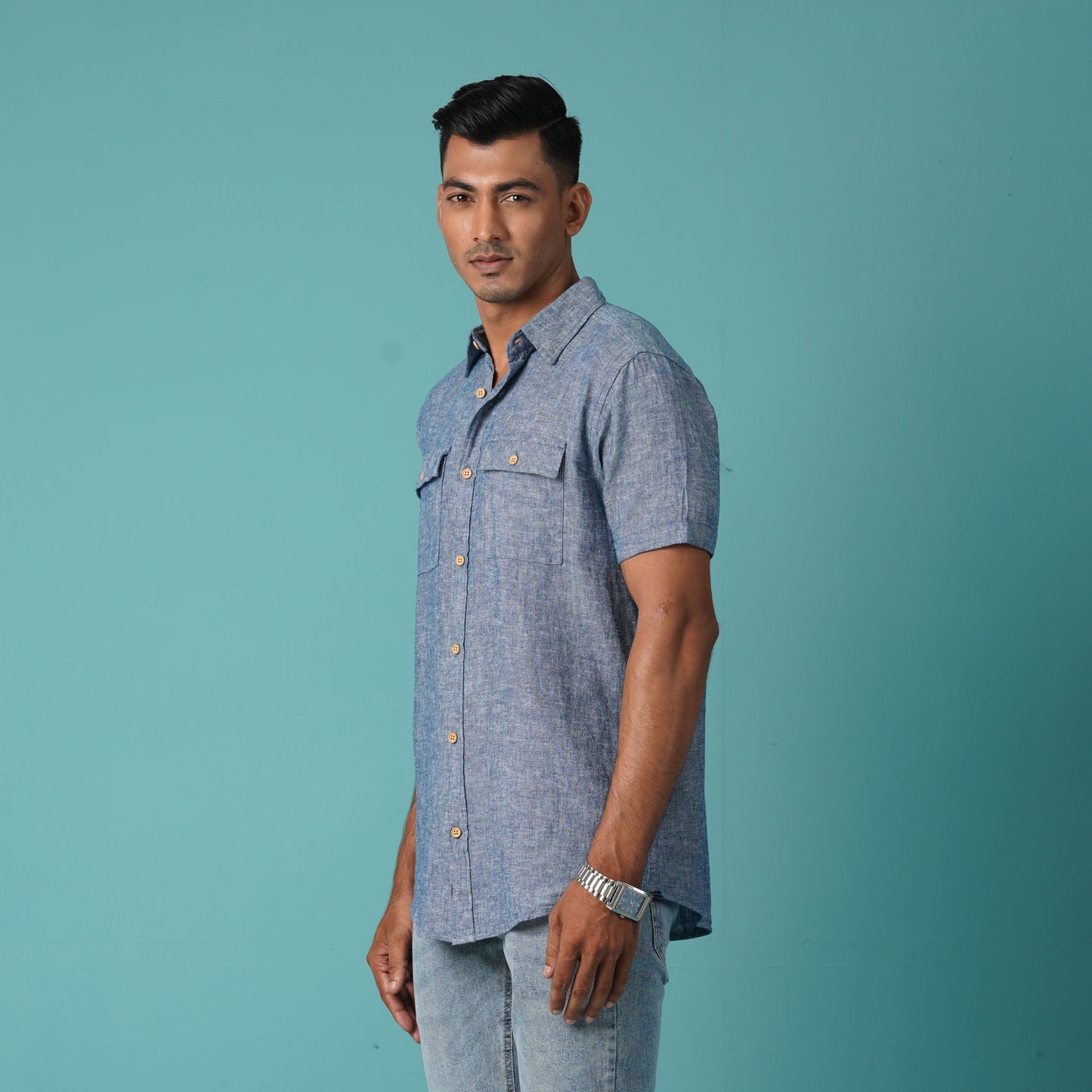Men's Navy Short Sleeve Shirt